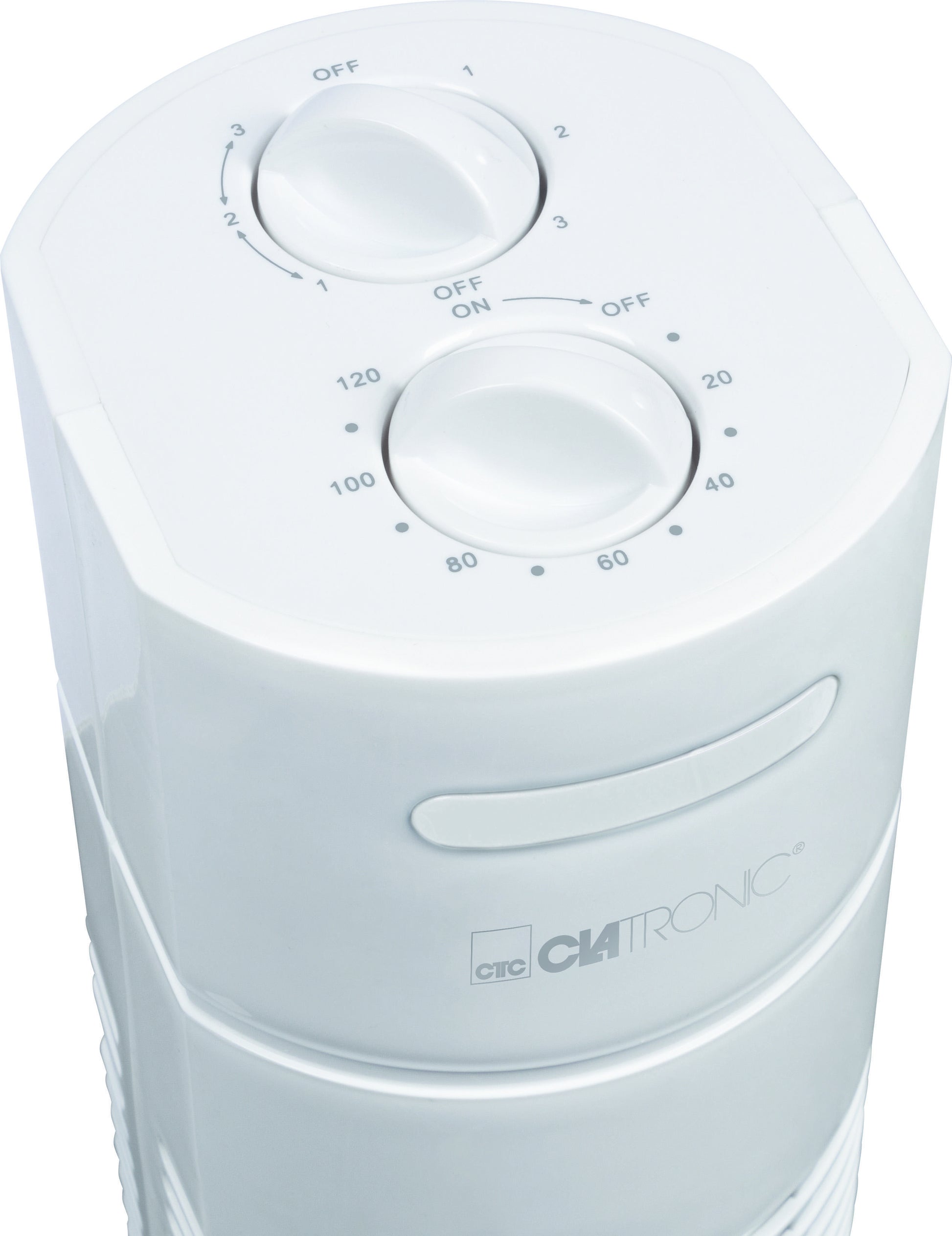 Clatronic Turmventilator TVL 3770 – 35 W, 3 Stufen, oszillierend, Timer 2 h, Weiss