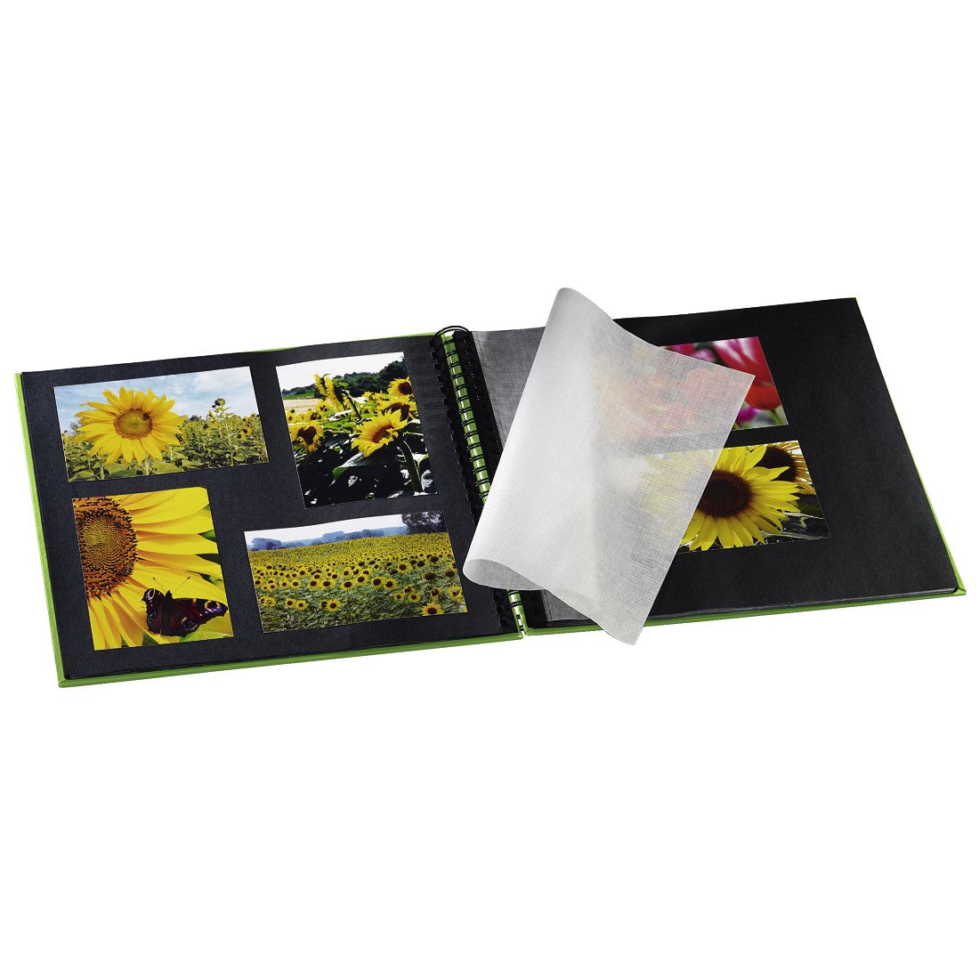 Hama Fotoalbum – für 360 × 320 mm, apfelgrün, mit Pergaminzwischenblättern, mit Spiralbindung, Papier