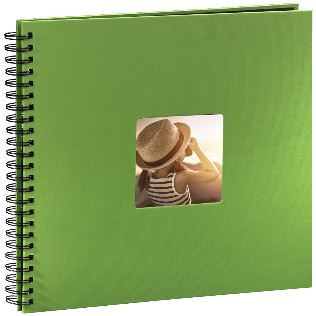 Hama Fotoalbum – für 360 × 320 mm, apfelgrün, mit Pergaminzwischenblättern, mit Spiralbindung, Papier