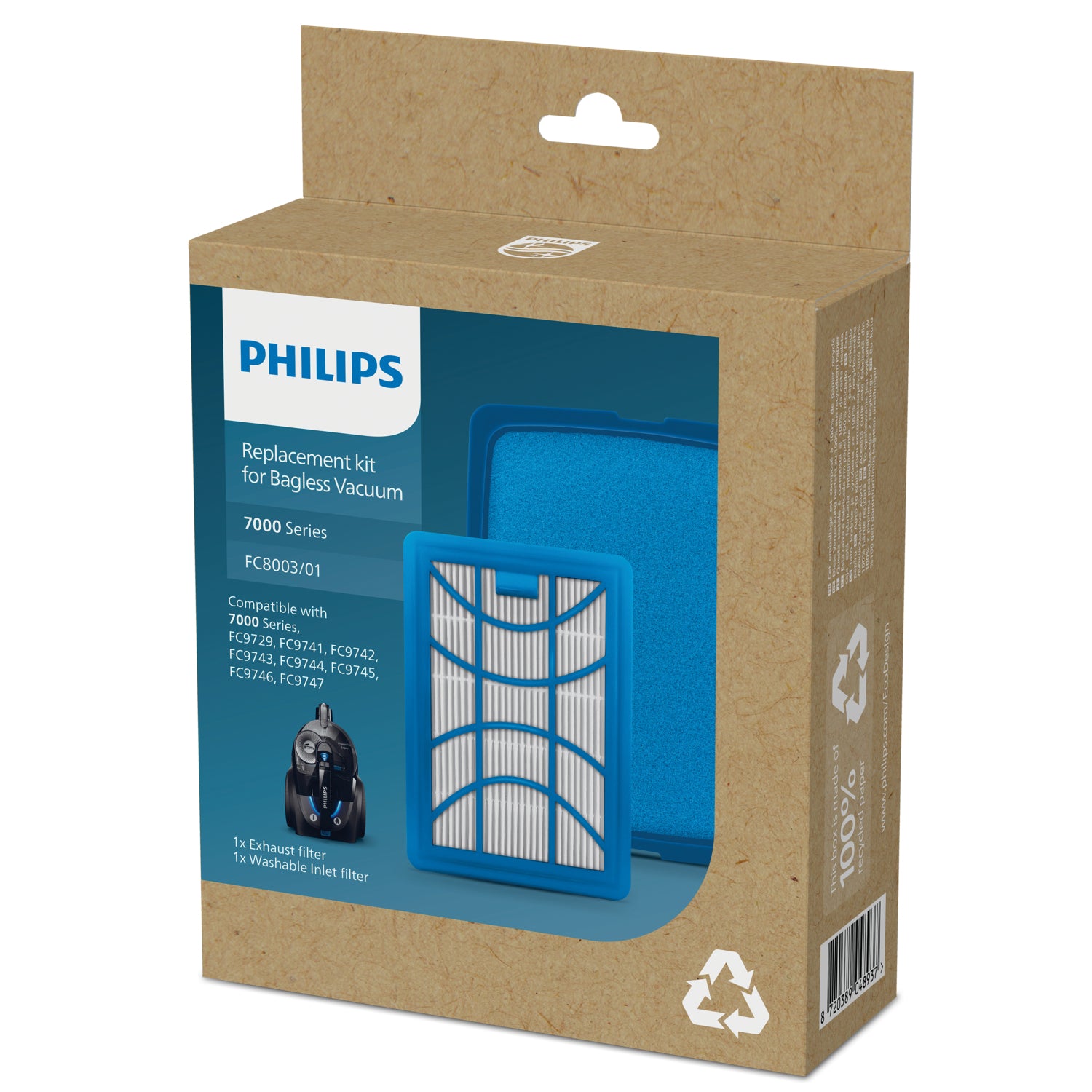 Philips Ersatzfilter FC8003/01 – 4 Stk. – für PowerPro Expert 7000 Serie (FC9729, FC9741, FC9742) und andere