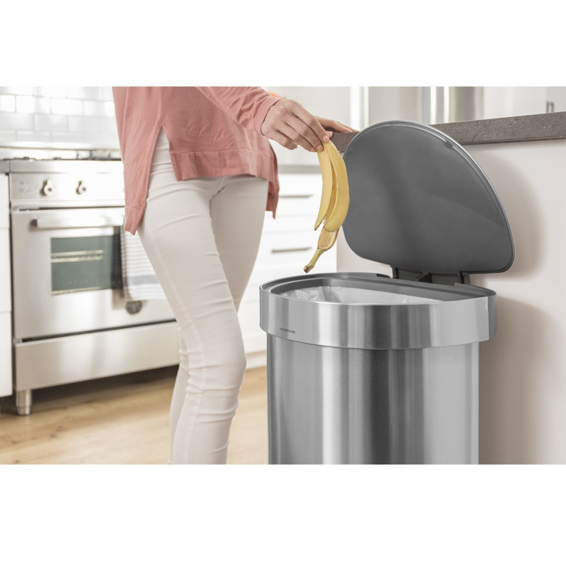 Simplehuman – Papierkorb – 45 l – Edelstahl, Silber – B × H × T 400 × 670 × 360 mm