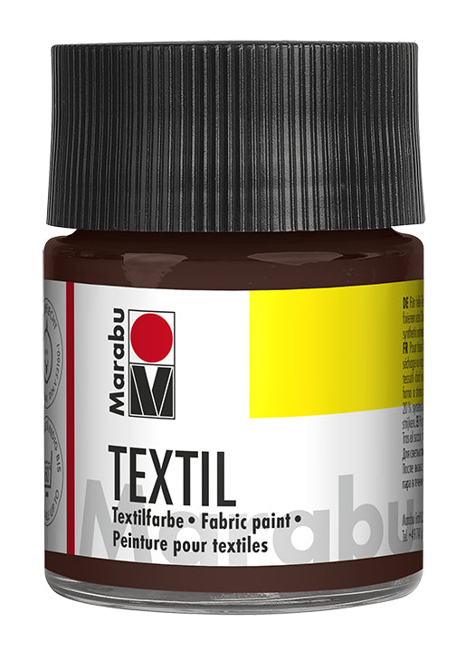 Marabu Stoffmalfarbe – Dunkelbraun, 50 ml, für Textilien
