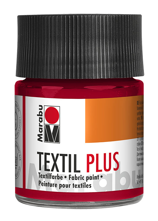 Marabu Textil plus – Stoffmalfarbe – Karminrot, 50 ml, für Textilien