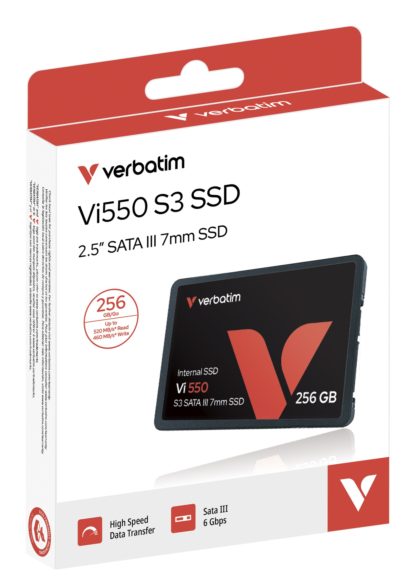 Verbatim VI550 S3 256 GB – 2.5" SSD, SATA III, 520/460 MB/s