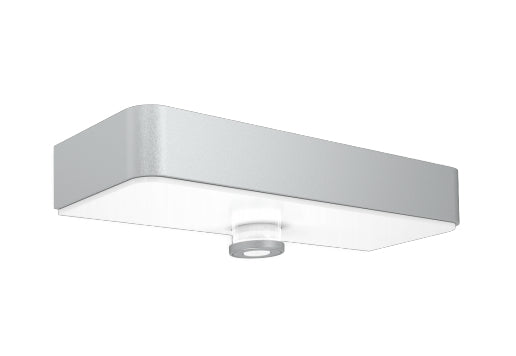 STEINEL Aussenwandleuchte – Warmweiss, 3000 K, IP44, Solarbetrieb, mit Bewegungsmelder, Silber, Glas