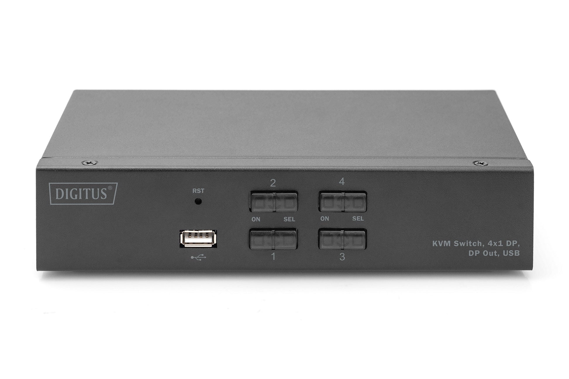 Digitus KVM-Switch 4×1, DisplayPort/USB 2.0, 4K (3840 × 2160), Audio