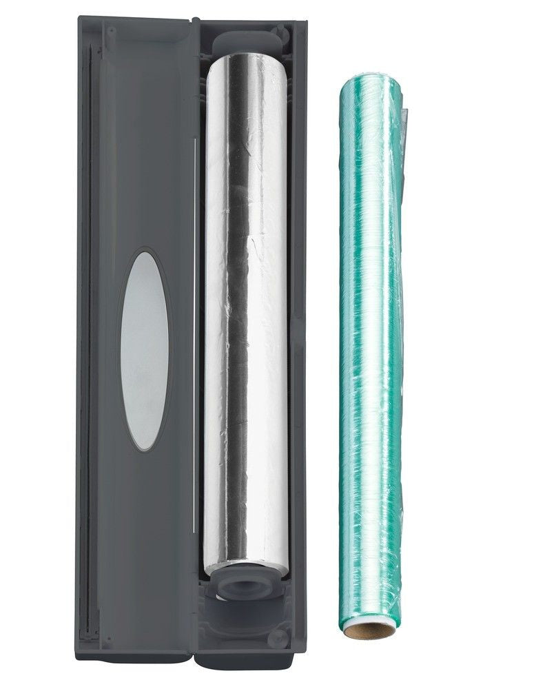Wenko – Folienschneider, 38 × 6,7 × 5,2 cm, Kunststoff (ABS), Anthrazit, für Folienrollen bis 33 cm