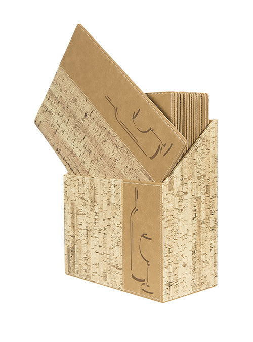 Securit Speisekartenmappe DESIGN CORK, für A4 – Elastan/PU-Kunststoff – Holz, 10er-Box