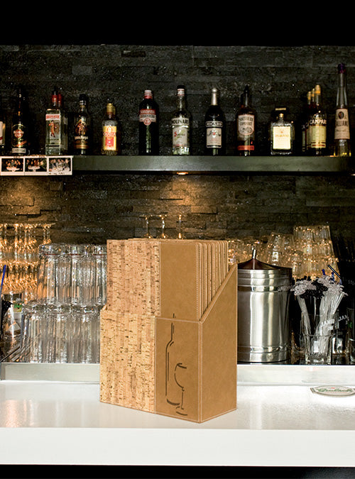 Securit Speisekartenmappe DESIGN CORK, für A4 – Elastan/PU-Kunststoff – Holz, 10er-Box