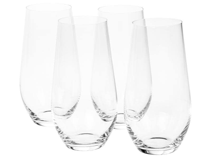 Furber. FURBER Trinkgläser 4er Set – 580 ml, Ø 6,0 cm, H 15,5 cm, Kristallglas, Transparent, spülmaschinenfest