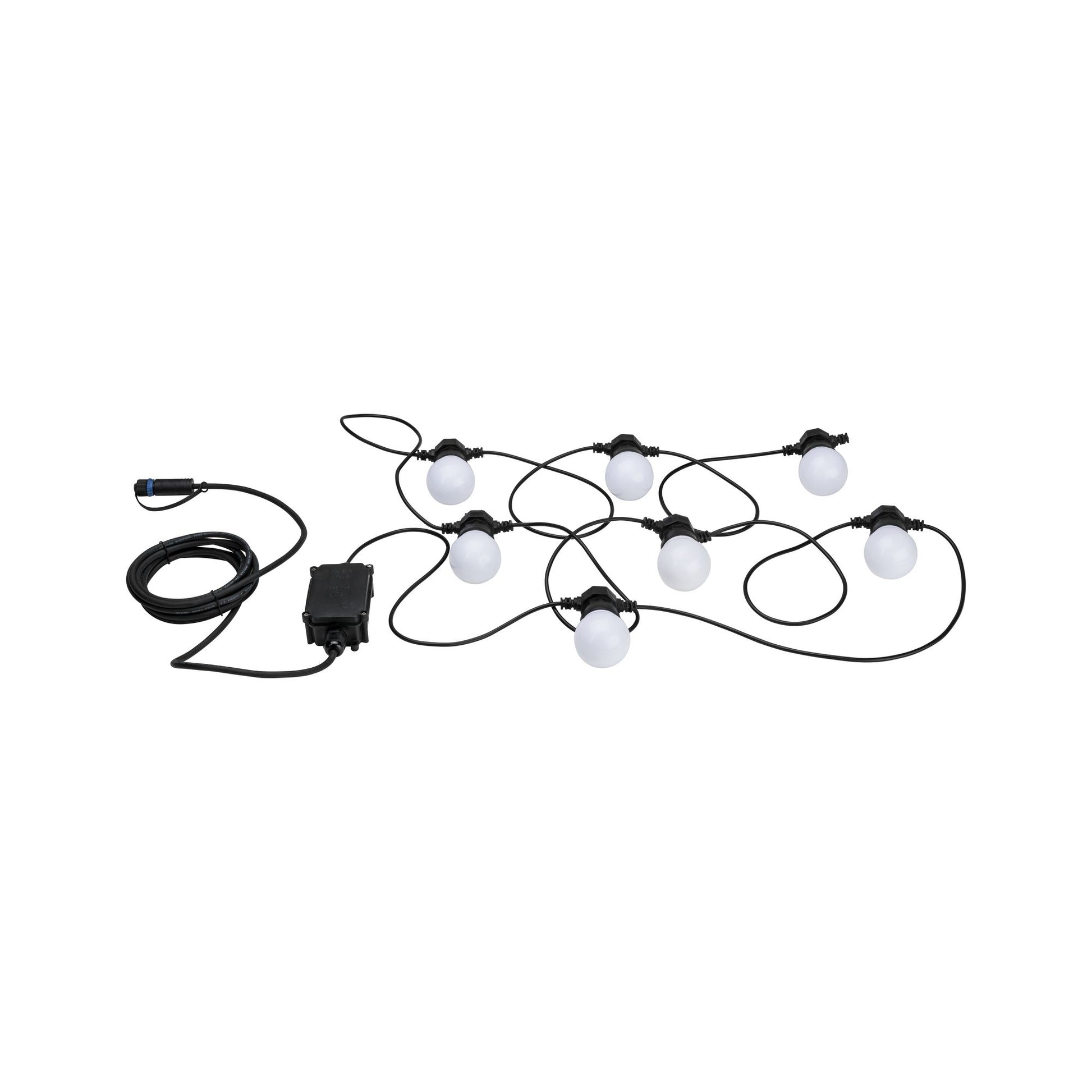 Paulmann Lichterkette – 25 lm, 1 W – Warmweiss, 3000 K – IP44 – Netzbetrieb – dimmbar – Schwarz – Kunststoff