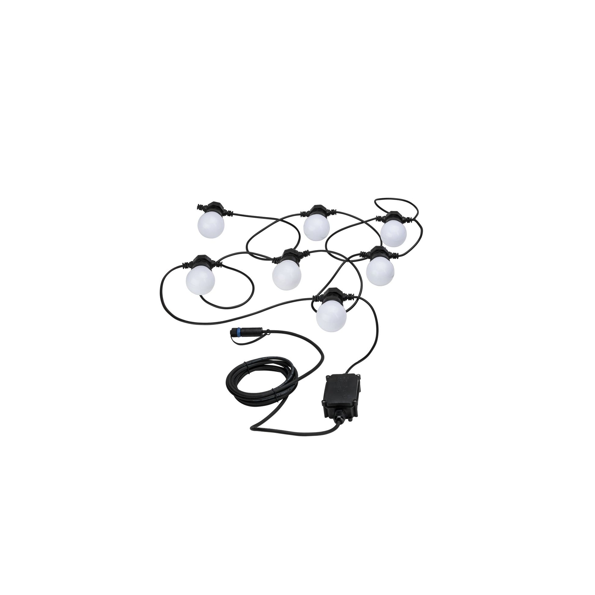 Paulmann Lichterkette – 25 lm, 1 W – Warmweiss, 3000 K – IP44 – Netzbetrieb – dimmbar – Schwarz – Kunststoff
