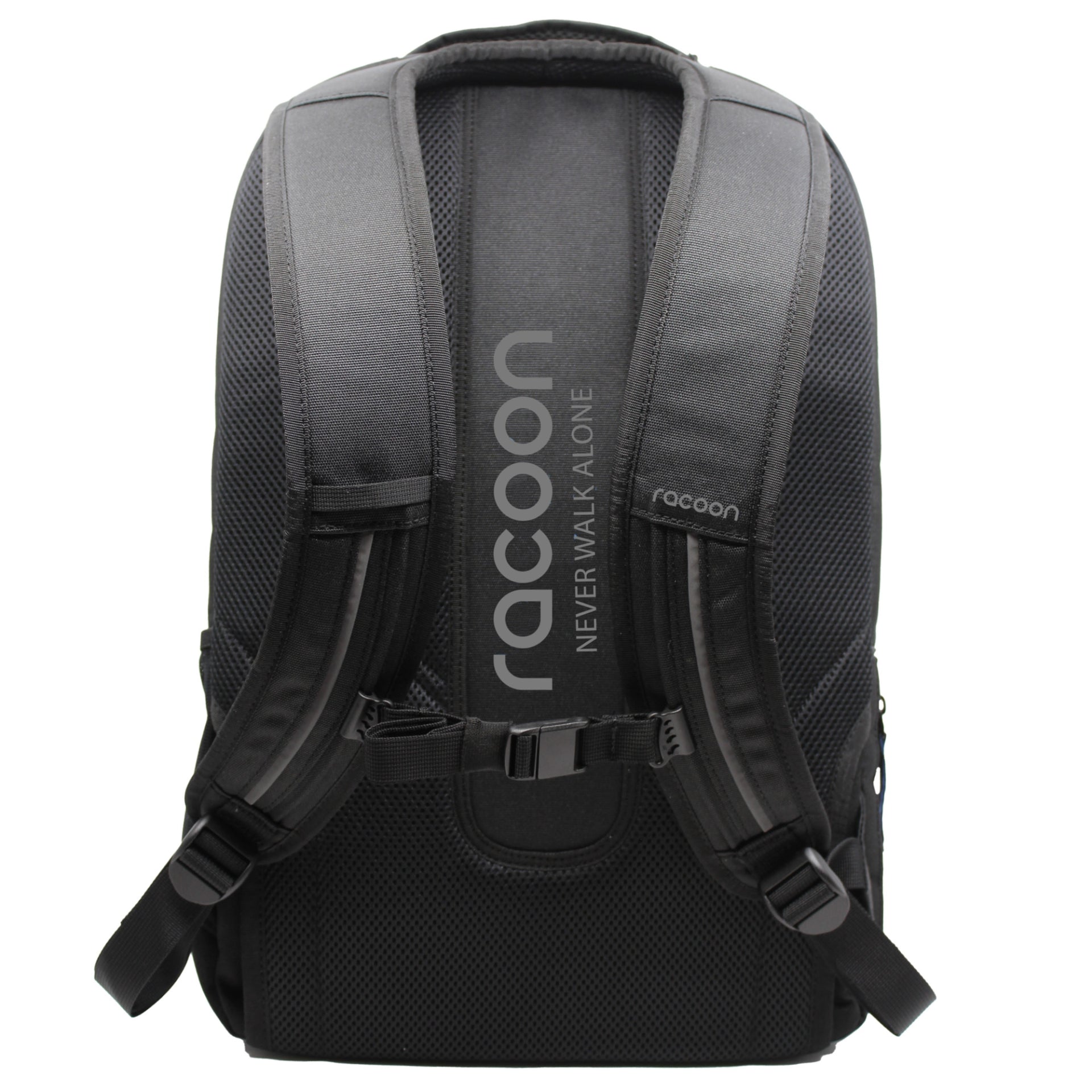 Racoon – Schulrucksack – 33 × 48 × 20 cm, 30 l, grau/schwarz, recyceltes PET