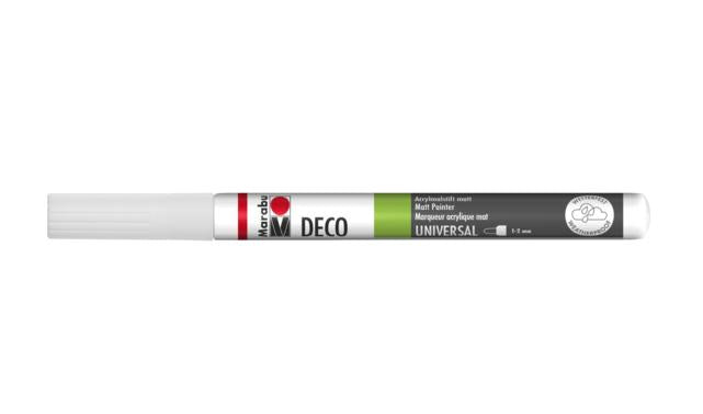 Marabu Acrylmarker – 1–2 mm, weiss, 1 Stück, schnelltrocknend