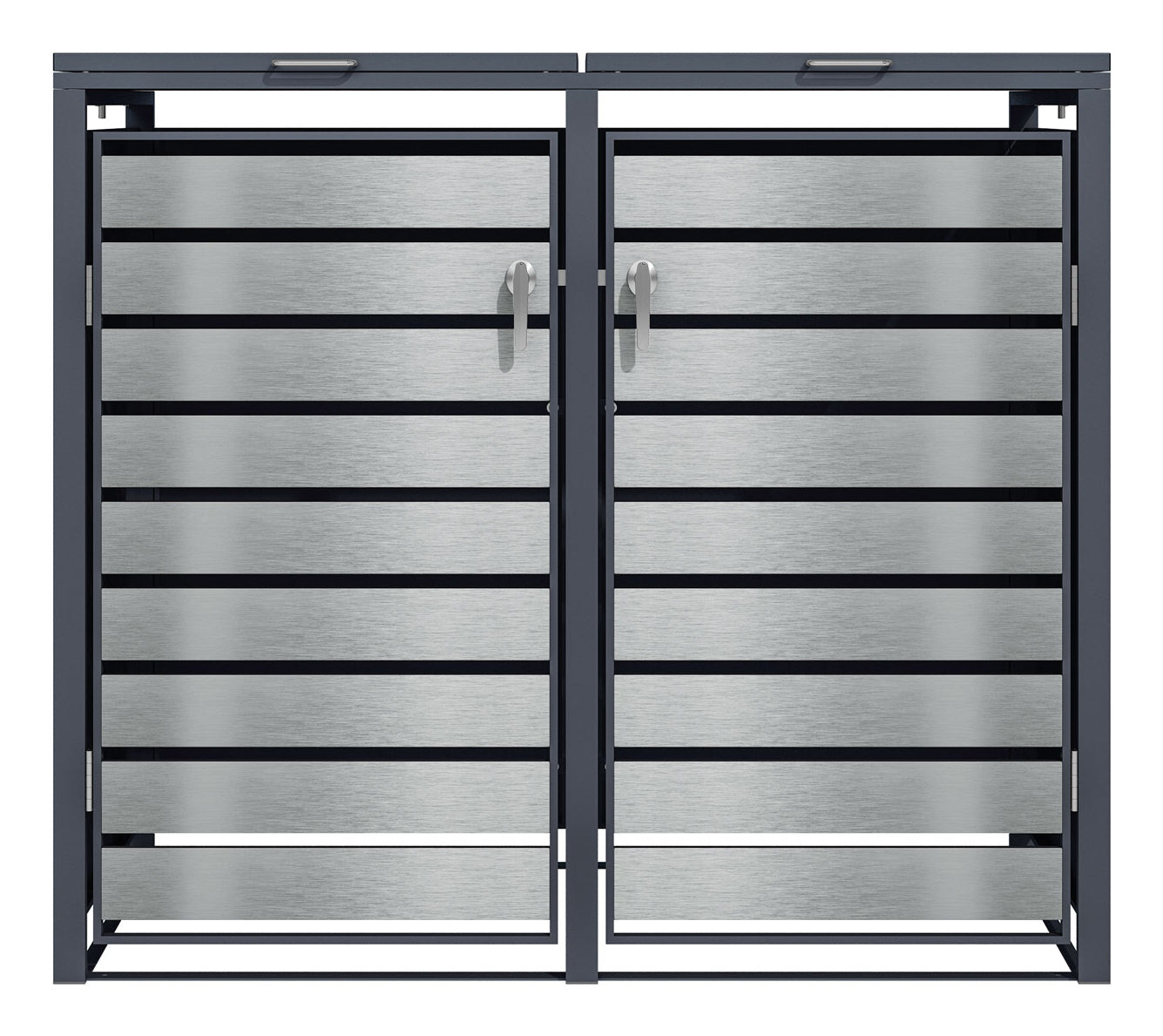 Phoenix Safe Co. Müllcontainer GB2213ASK – Stahl – Anthrazit/Silber – Soft-Close – 132 × 80 × 116 cm