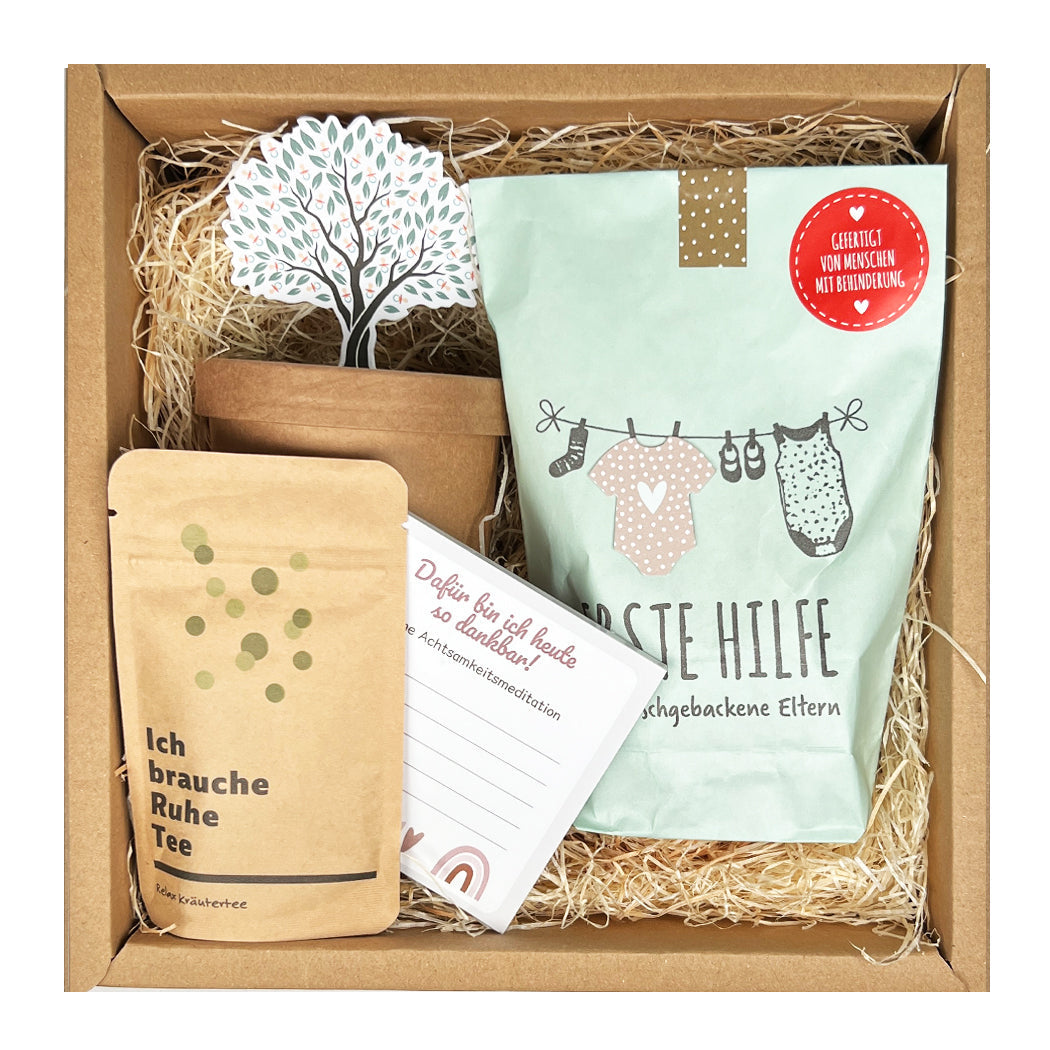 Wunderle Geschenkbox Geburt – mehrfarbig – 26,5 × 27,5 × 8 cm – Karton – 1 Stk