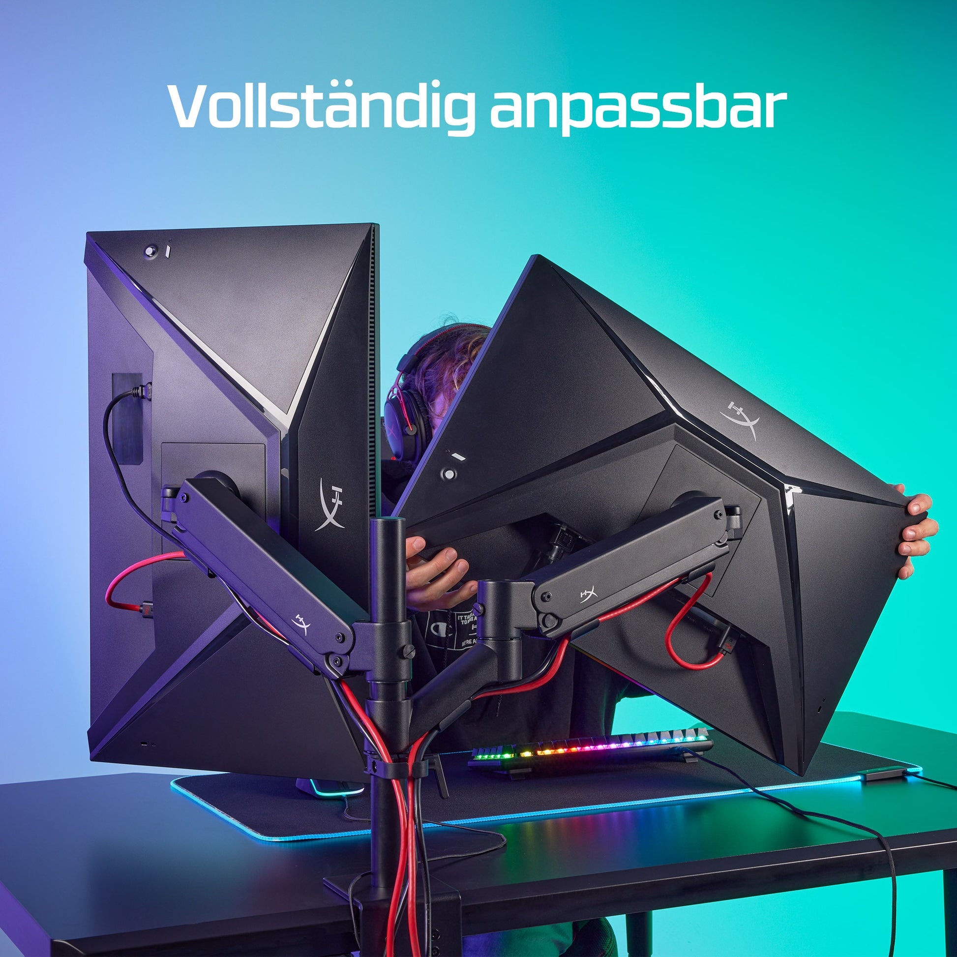 HyperX Armada Addon – Wandhalterung, bis 32", VESA 100 × 100 mm, 9,1 kg, drehbar, schwarz