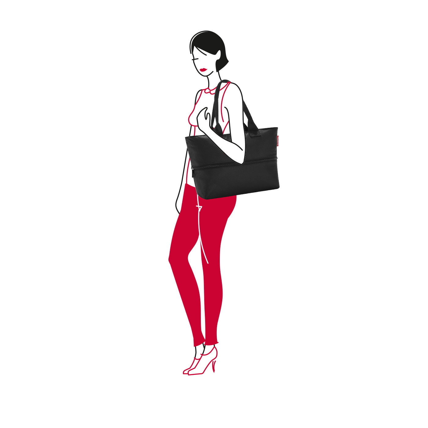 Reisenthel Stofftasche, Polyester, Schwarz, 500×350×165 mm
