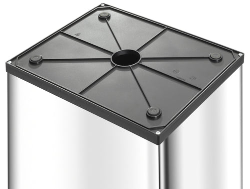 Hailo Abfallcontainer Big-Box Swing XL – 52 l, mit Schwingdeckel – Stahl, Silber – selbstschliessend