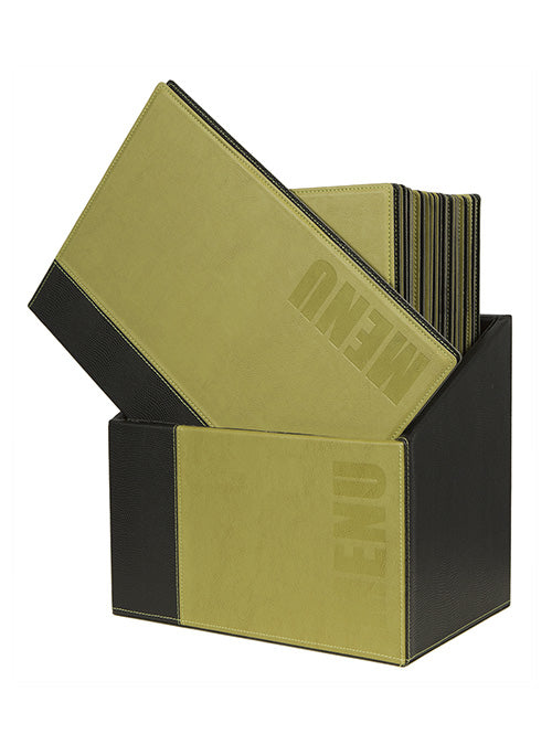 Securit Speisekartenmappe TRENDY, für A4 – Metall/Kunstleder – Grün, 20er-Box