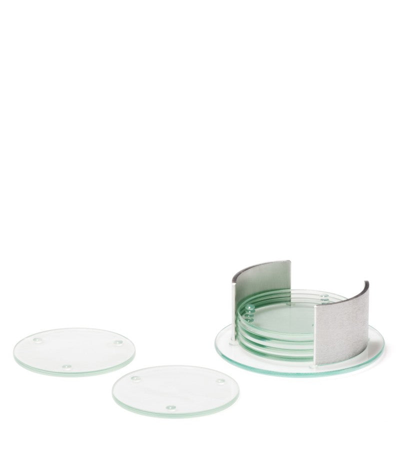 LEONARDO Untersetzer für Gläser Spirit – Ø 14,0 cm, Glas, Transparent, Anti-Rutsch-Basis
