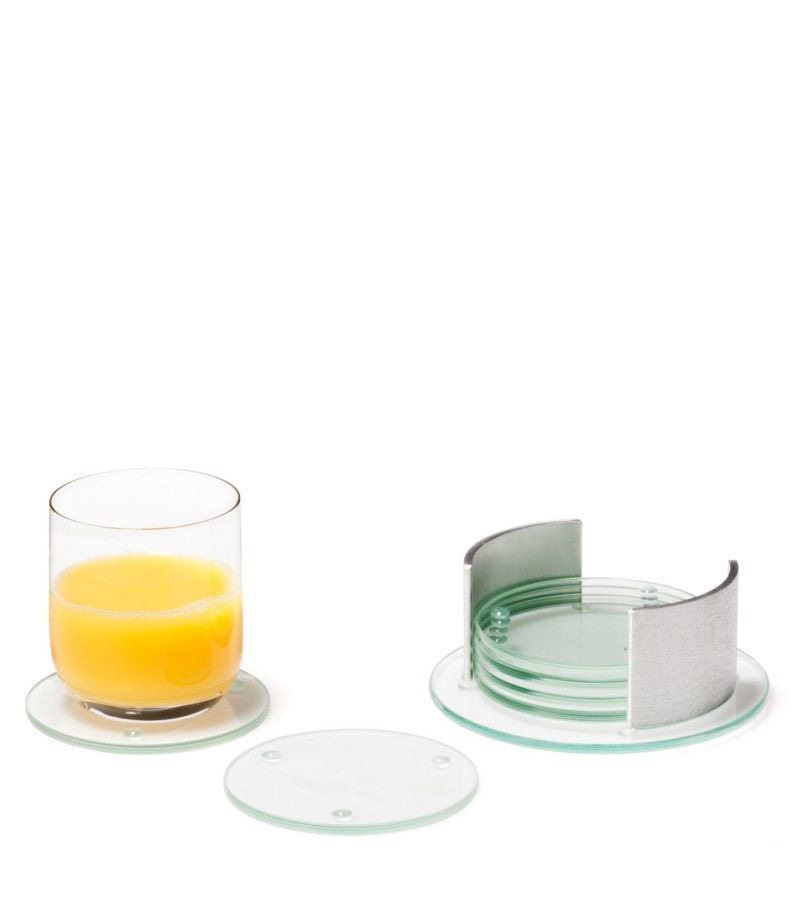 LEONARDO Untersetzer für Gläser Spirit – Ø 14,0 cm, Glas, Transparent, Anti-Rutsch-Basis