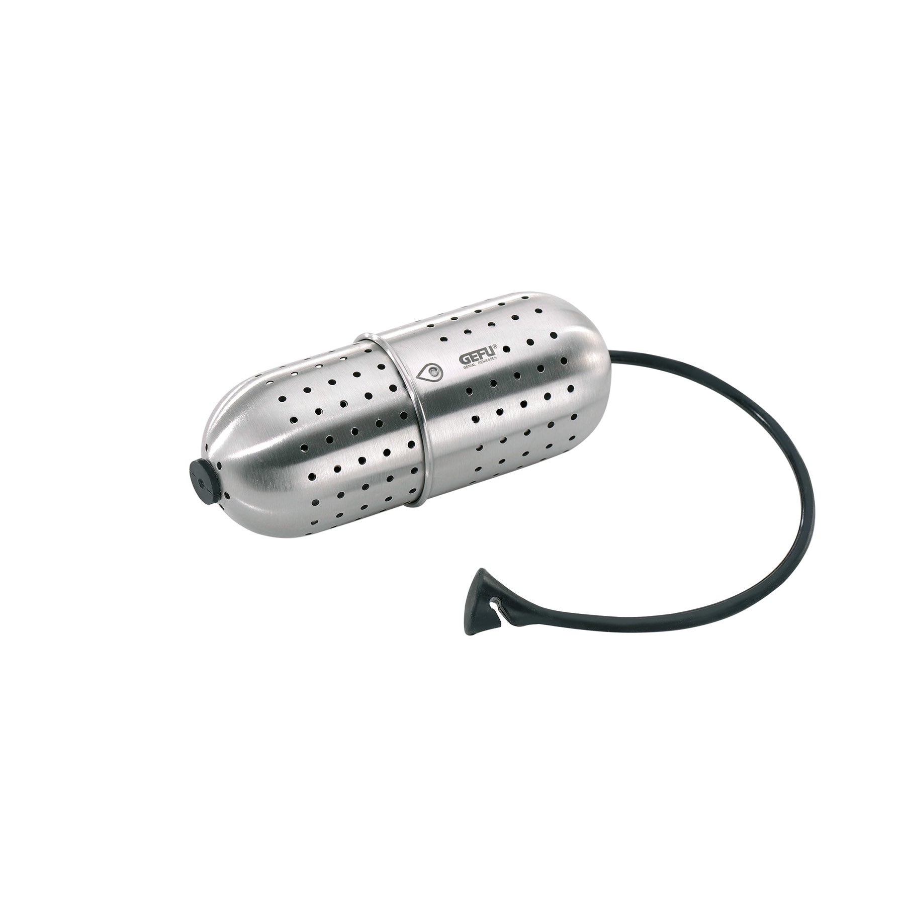 GEFU GUSTO – Teesieb Ø 4,8 × 13 cm, Silikon/Edelstahl, Silber
