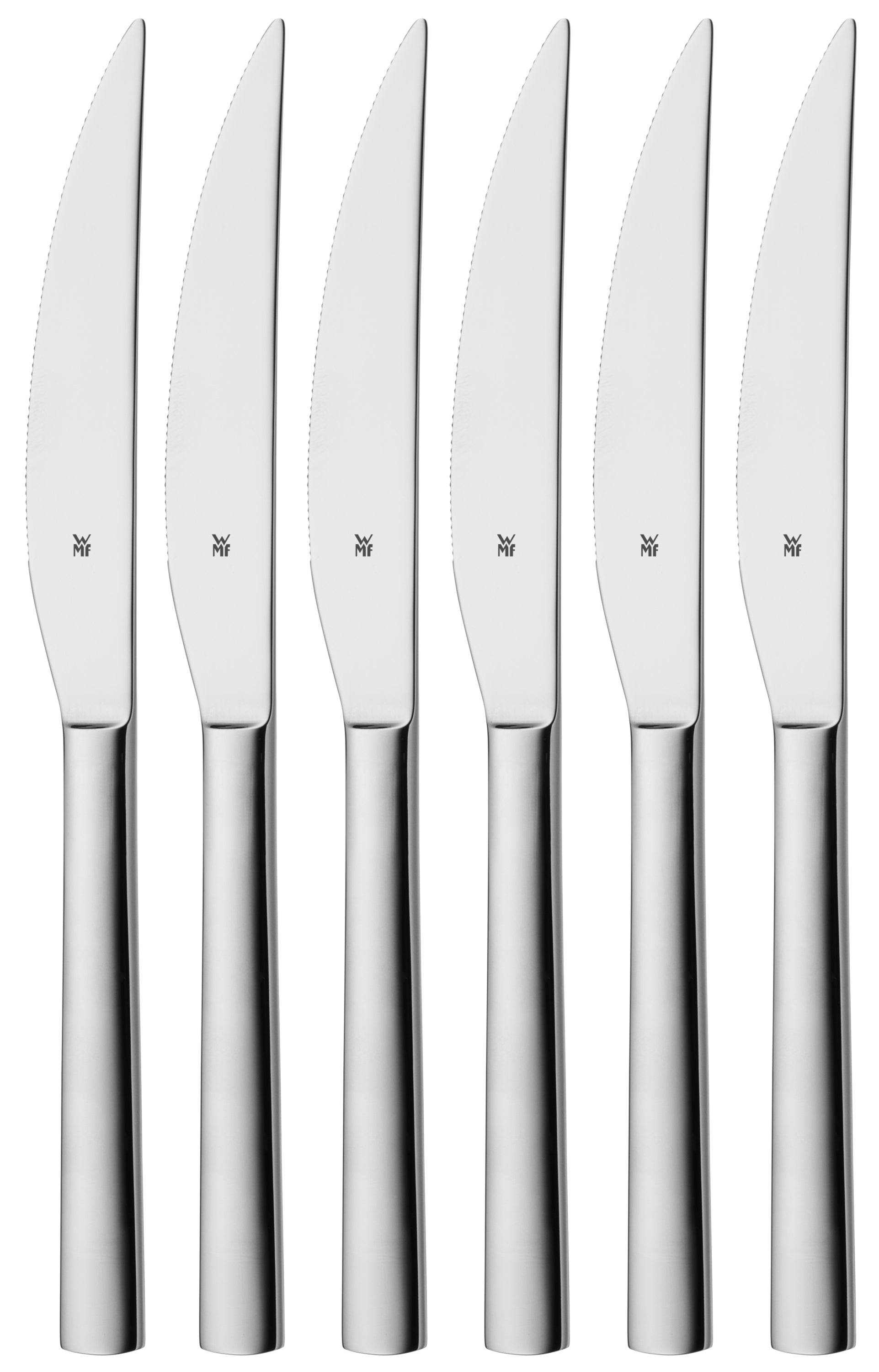 WMF Nuova Steakmesser – 6er-Set, Glatter Schliff, Edelstahl, spülmaschinenfest