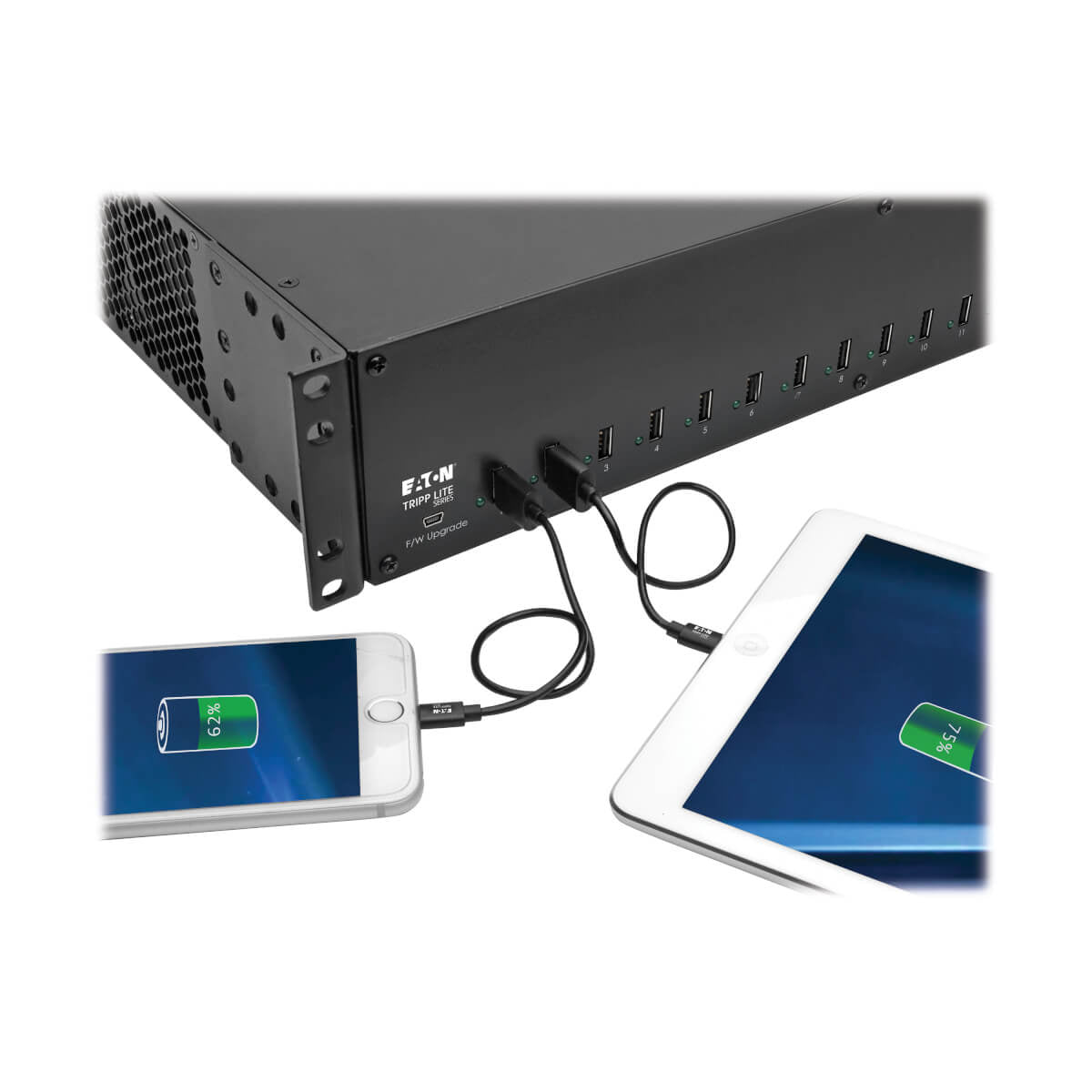 Tripp Lite U280-016-RMINT USB-Ladestation 200 W – Rack 2U – USB×16 – Schwarz