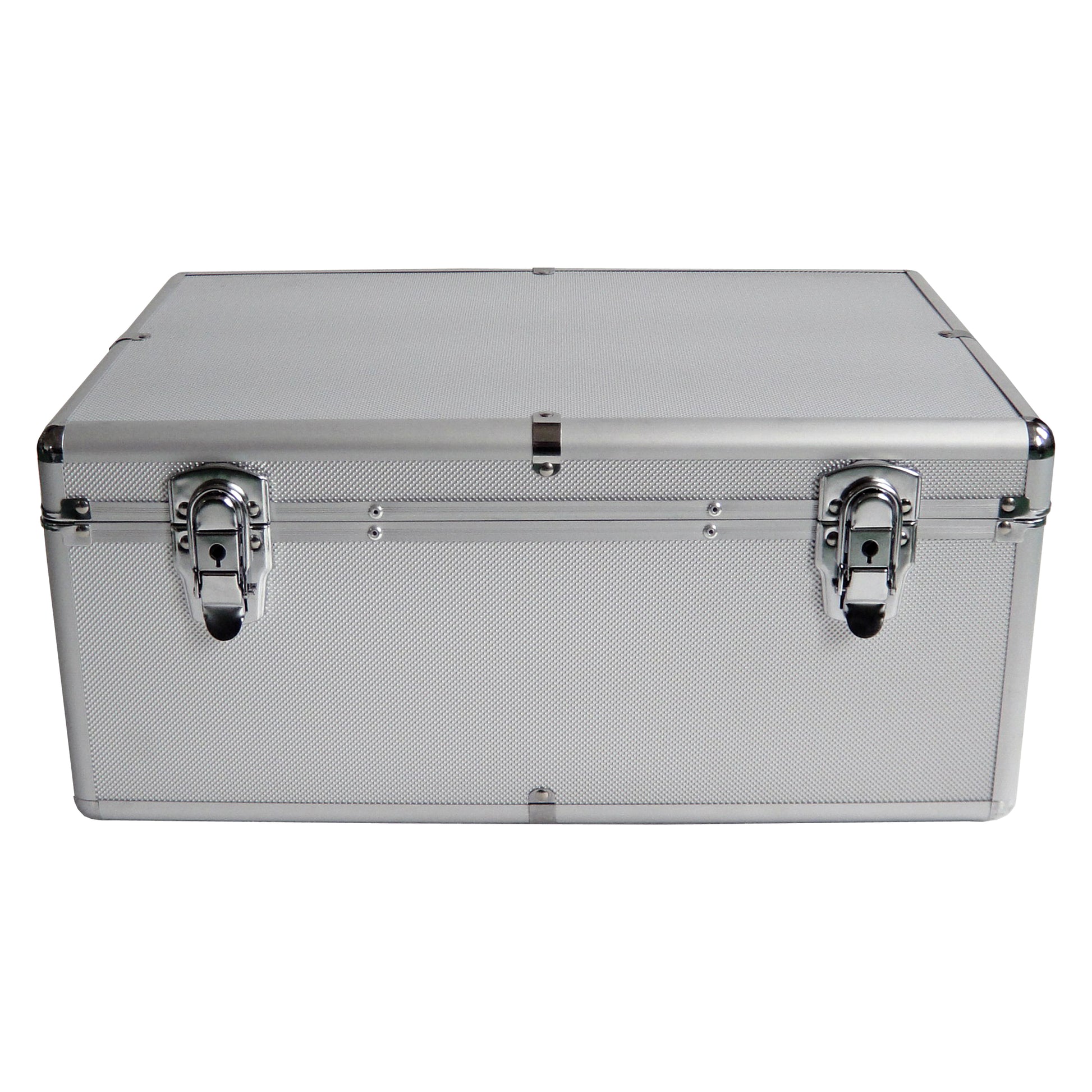 MediaRange BOX77 CD-Koffer für 500 Disks – Fleece, Kunststoff, Holz, Silber, 447 × 300 × 180 mm