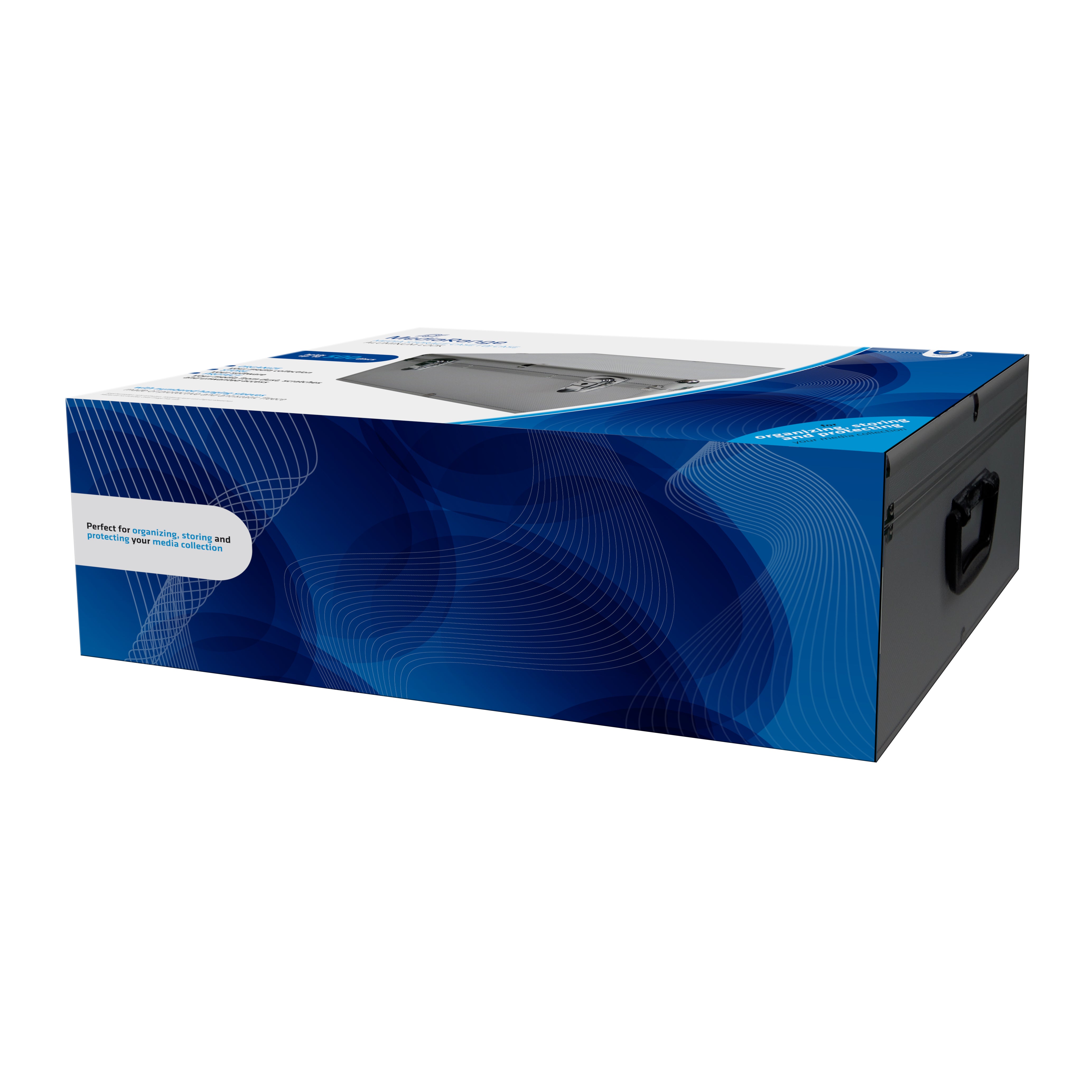 MediaRange BOX77 CD-Koffer für 500 Disks – Fleece, Kunststoff, Holz, Silber, 447 × 300 × 180 mm