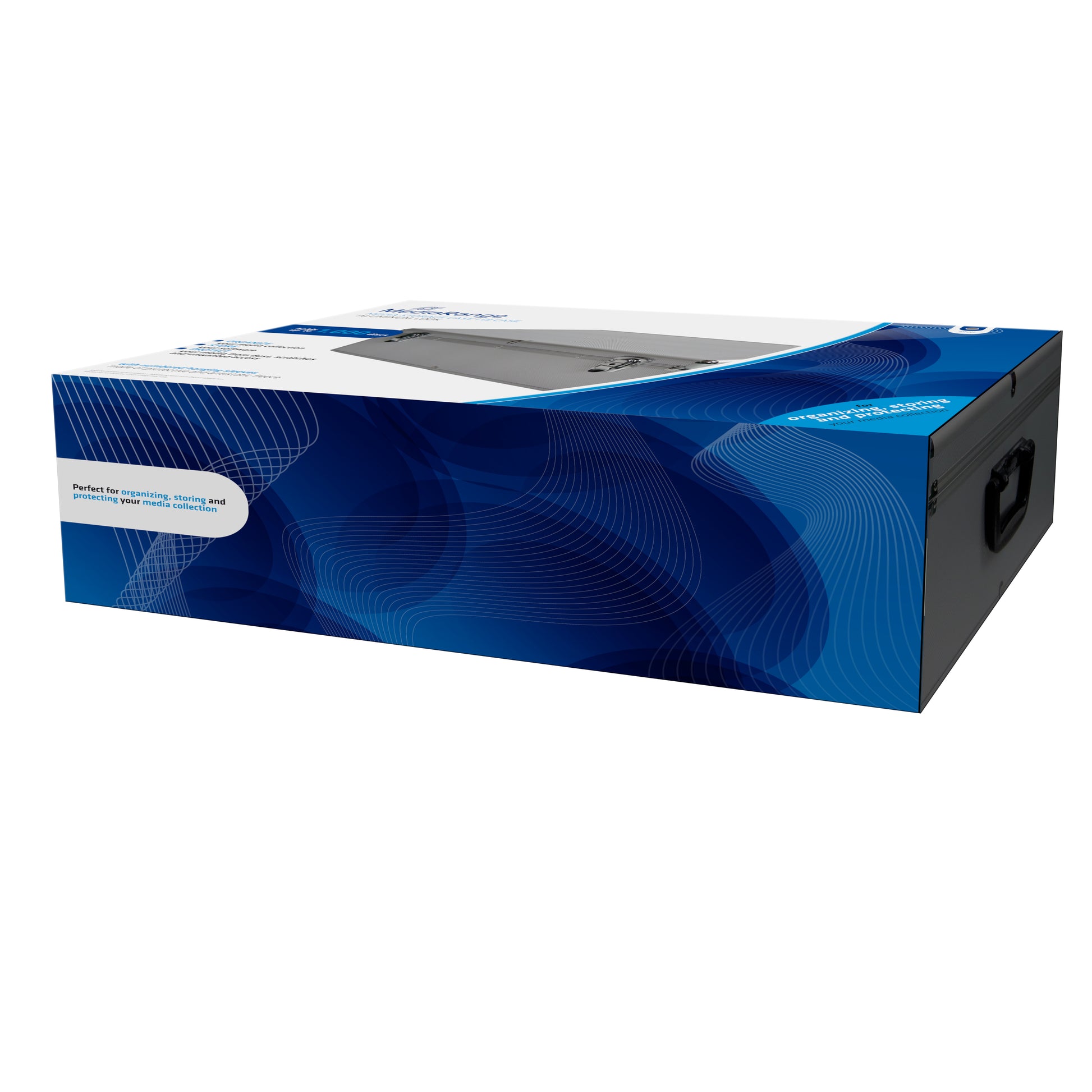 MediaRange CD-Koffer – 1000 Disks, Fleece, Kunststoff, Holz, 592 × 420 × 185 mm