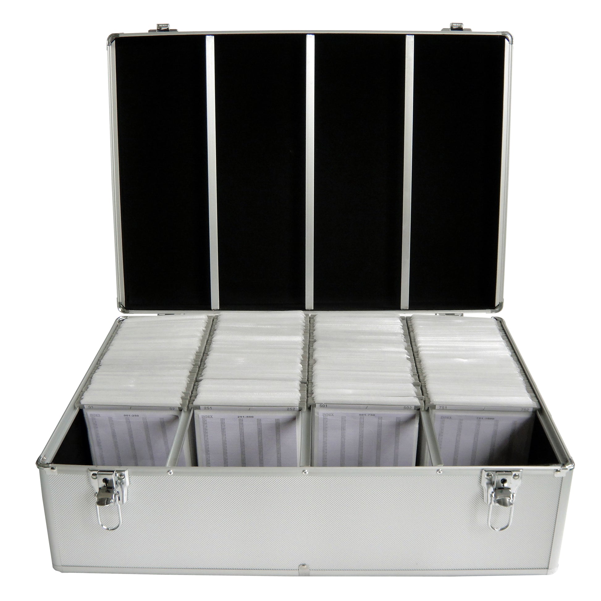 MediaRange CD-Koffer – 1000 Disks, Fleece, Kunststoff, Holz, 592 × 420 × 185 mm