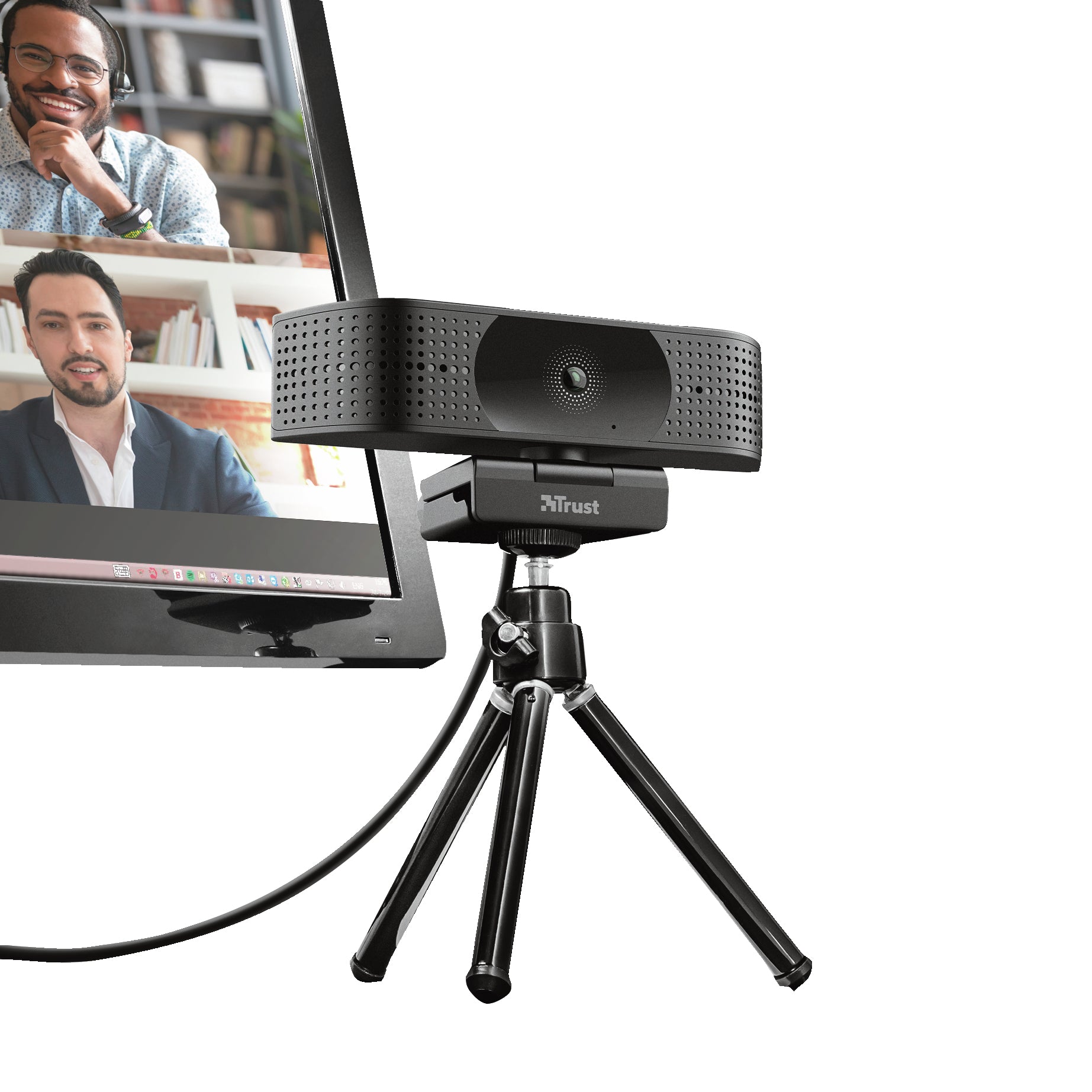 Trust Teza – Webcam – 4K, bis 30 fps, USB 2.0, Stereo-Mikrofon, Autofokus, Privacy-Shutter, 74° FOV, Schwarz