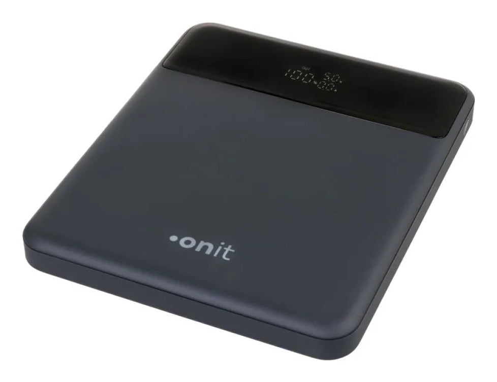 ONIT Powerbank 20000 mAh, PD 100 W, 2× USB-C, Durchgangsladung, Schwarz