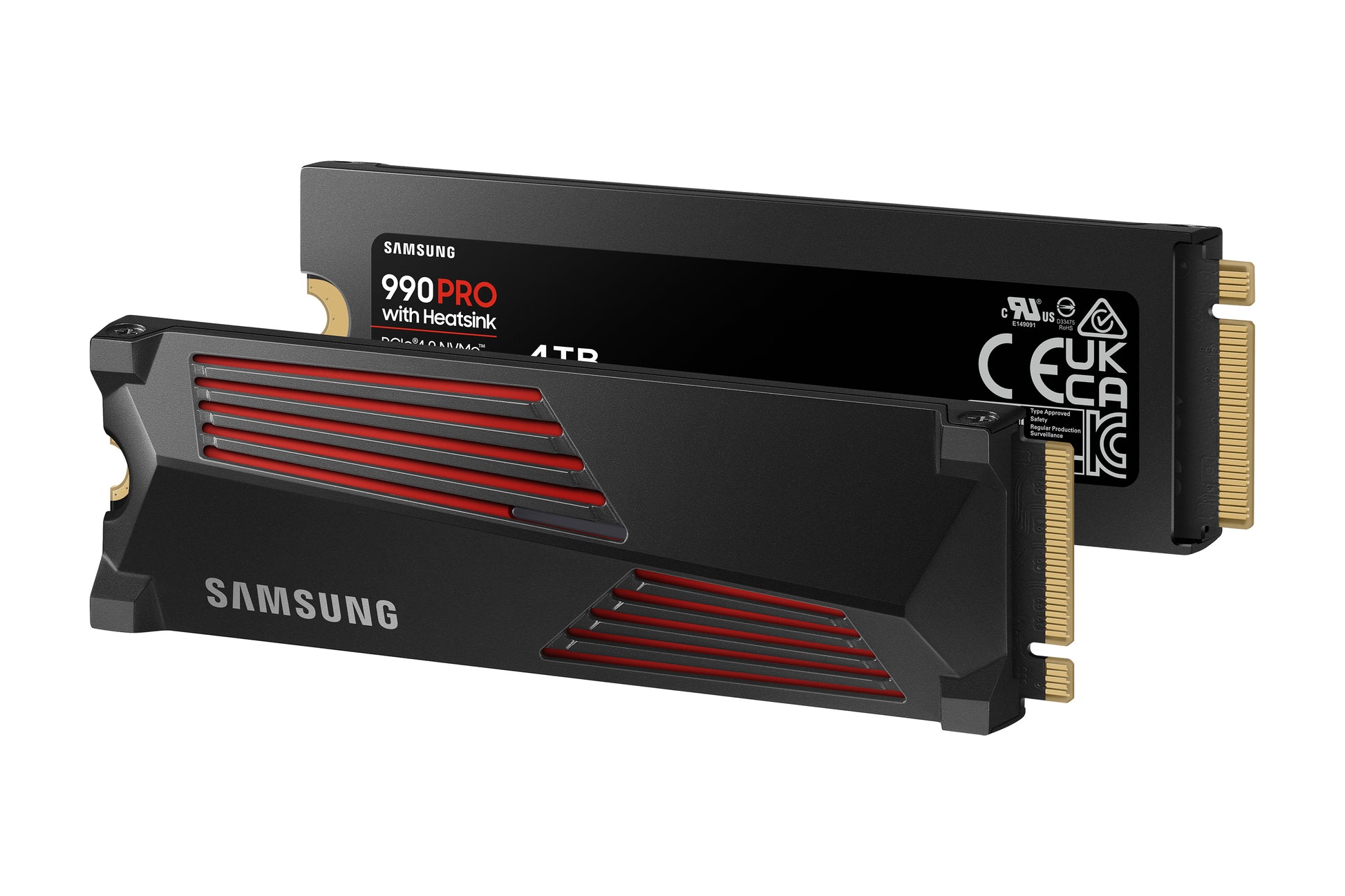 Samsung 990 PRO – 4 TB M.2 2280 NVMe PCIe 4.0 x4, 7'450/6'900 MB/s, V-NAND TLC, mit Kühlkörper