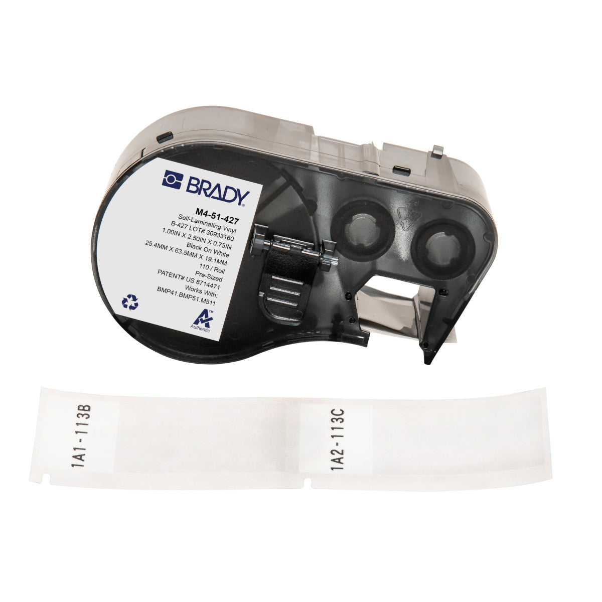 Brady M4-51-427 – Etiketten (Rolle) 25 × 64 mm – Vinyl – Thermotransfer – für BMP41/BMP51/BMP53/M511