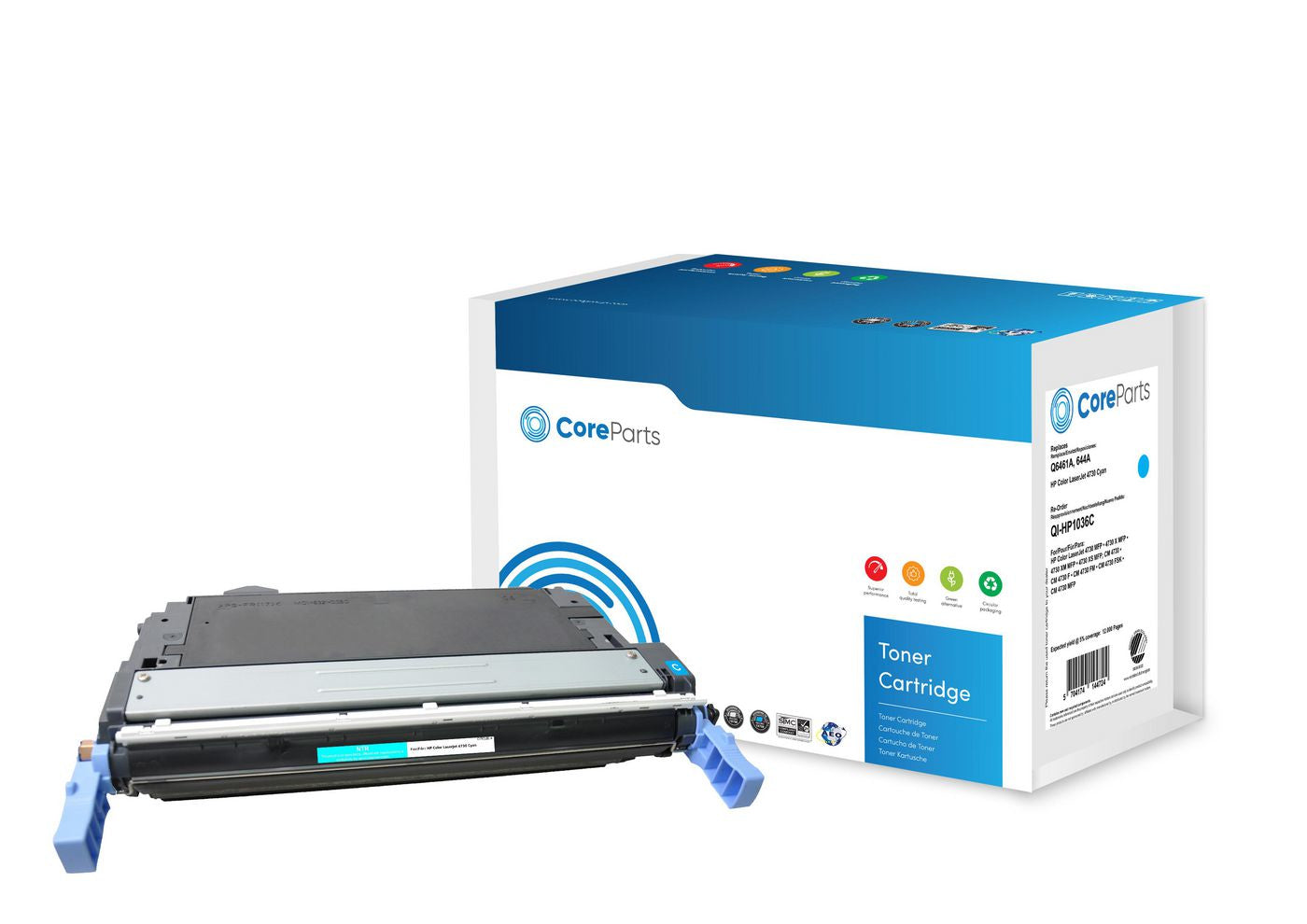 CoreParts Toner Q6461A – Cyan, 12000 Seiten – für HP Color LaserJet 4730 (644A)