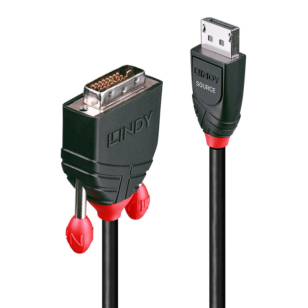 Lindy DisplayPort (Stecker) auf DVI (Stecker) Adapter, DP 1.1, 1 m