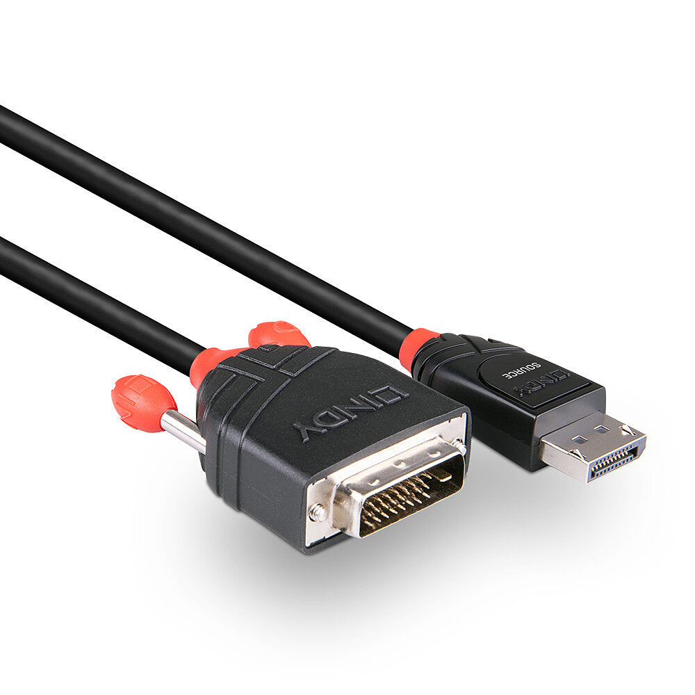 Lindy DisplayPort (Stecker) auf DVI (Stecker) Adapter, DP 1.1, 1 m