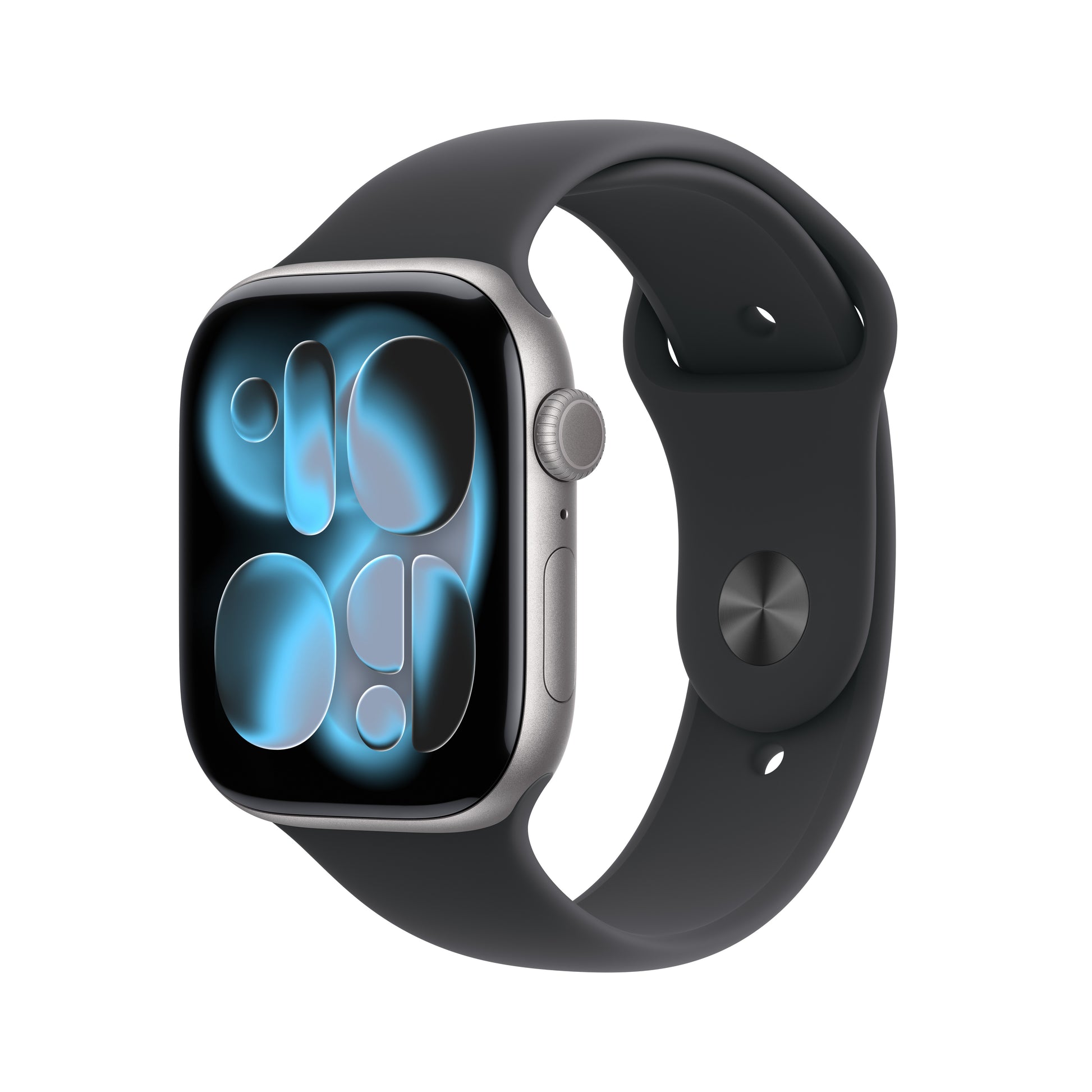 Apple Watch Series 11 46 mm GPS + Cellular – Aluminium Grau, Sportband Schwarz, M/L, 50 m, für iPhone