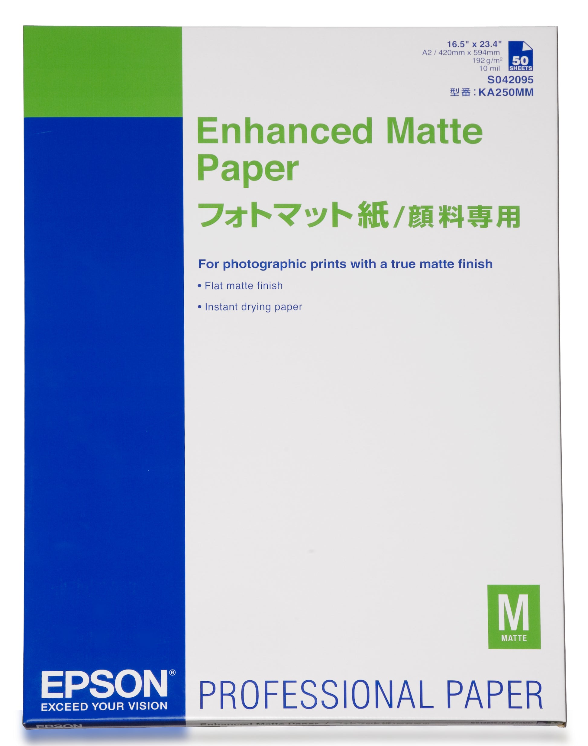 Epson Enhanced Matte Fotopapier – matt, A2, 192 g/m², 50 Blatt, kunststoffbeschichtet – für Stylus Pro 4000