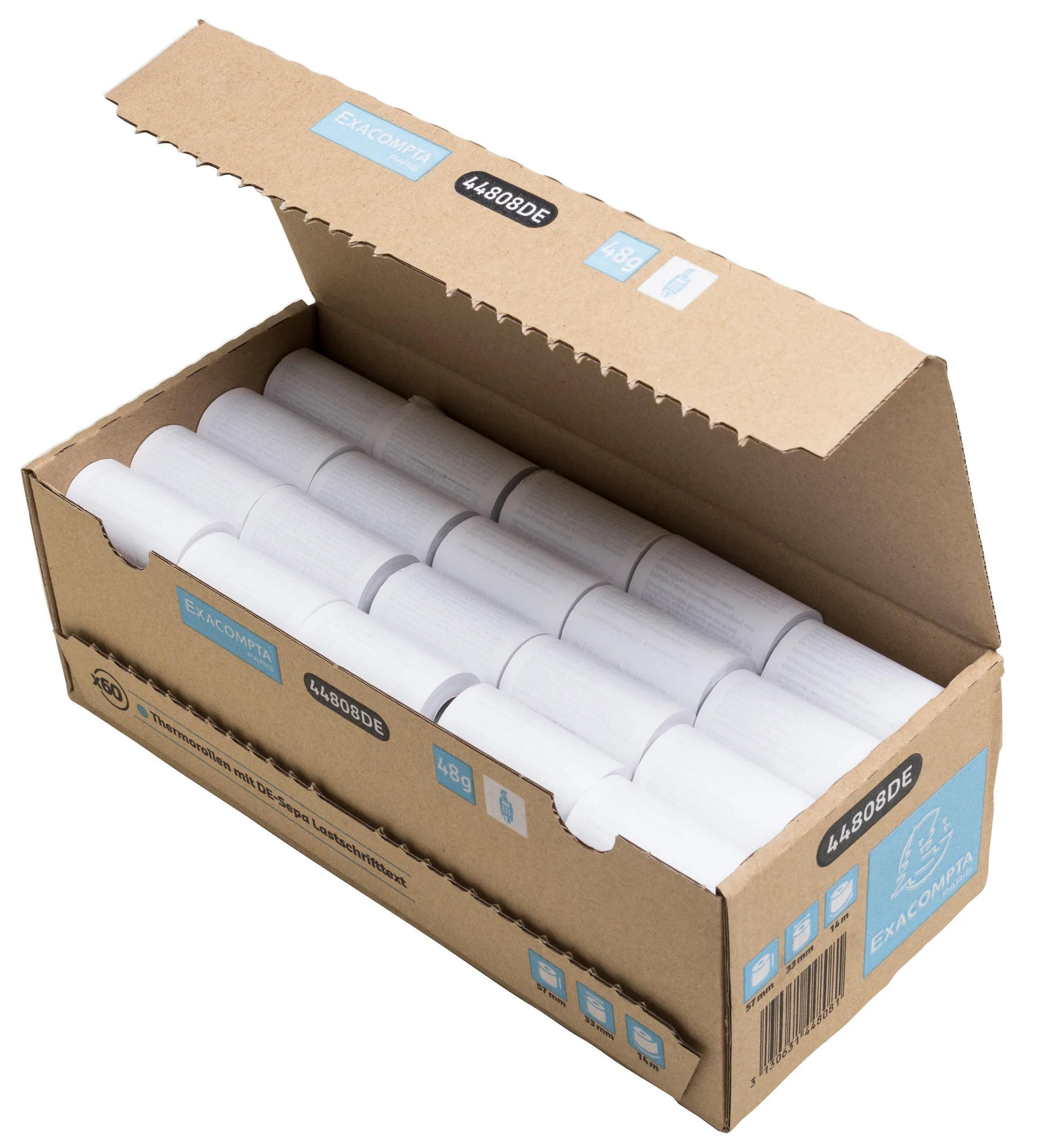 Exacompta Kassarolle – 57 mm × 14 m, Kern 12 mm, BPA-frei – 60 Stk.