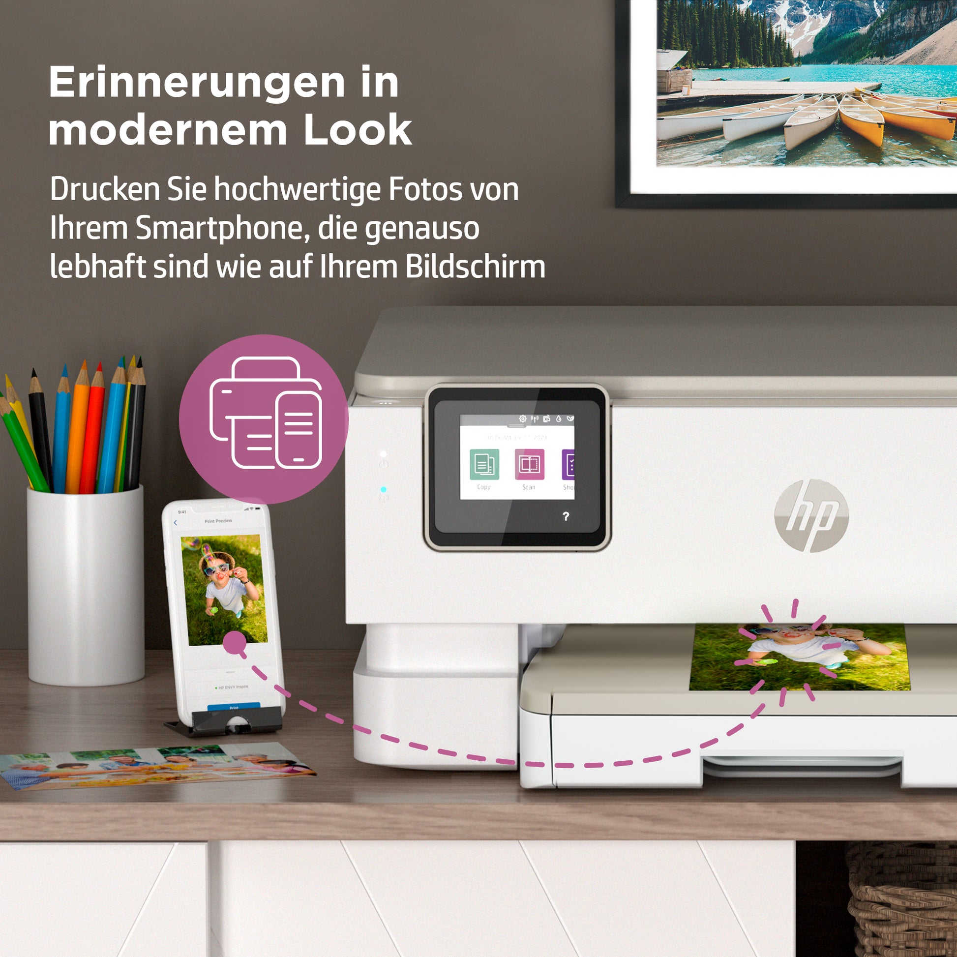 HP Envy Inspire 7220e – Farbiges Tintenstrahl-MFP A4, 3-in-1 – USB/WLAN – Duplex – 15 Seiten/Min. S/W, 10 Seiten/Min. Farbe
