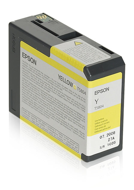 Epson Tintenpatrone T580400, Gelb, 80 ml – für Stylus Pro 3800