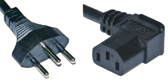 Diggelmann Netzkabel, T12 auf IEC C13, 90° abgewinkelt, 8 m, Schwarz, SPCABI10-8