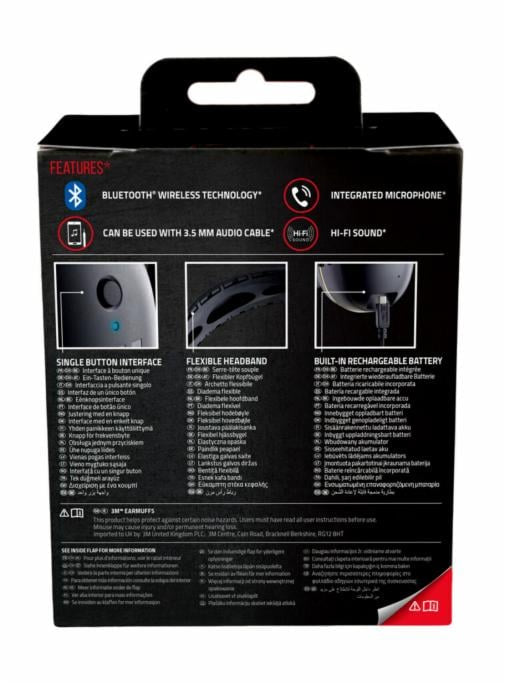 3M WorkTunes Connect Kapselgehörschutz – Bluetooth, mit Mikrofon, 31 dB, Kopfbügel, Schwarz