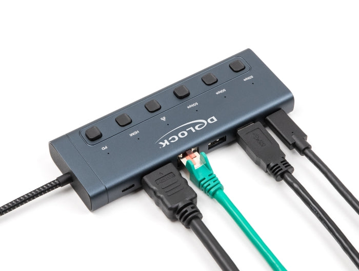 DeLOCK 92000 Dockingstation – USB-C, 1× HDMI, 2× USB-A, 90 W PD, GbE, für Windows/Mac/Linux