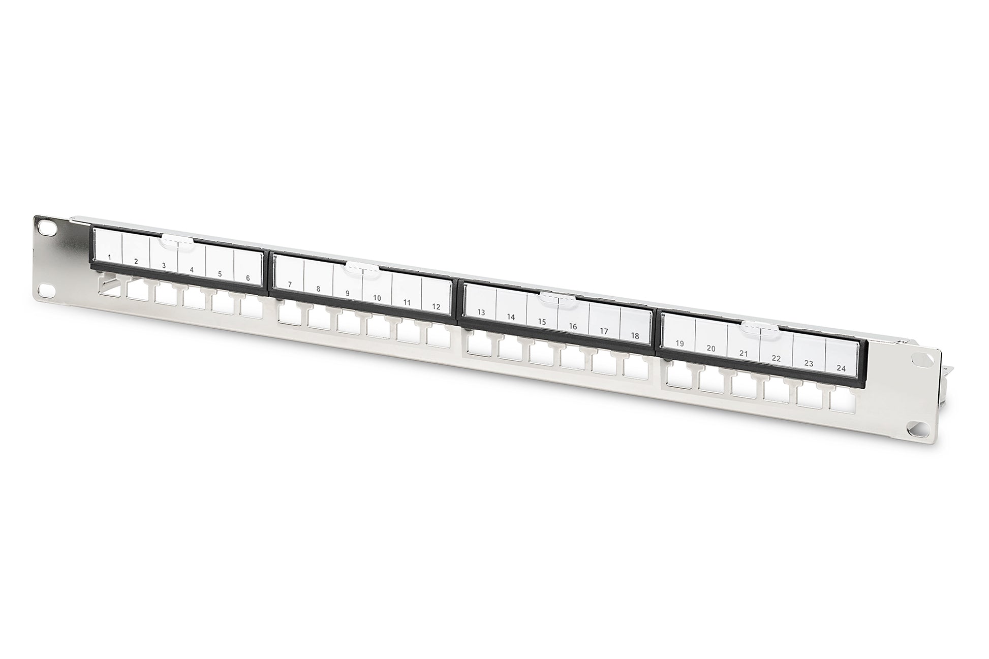 Digitus Patchpanel – 24× RJ‑45, galvanisierter Stahl, 1U, metallisch