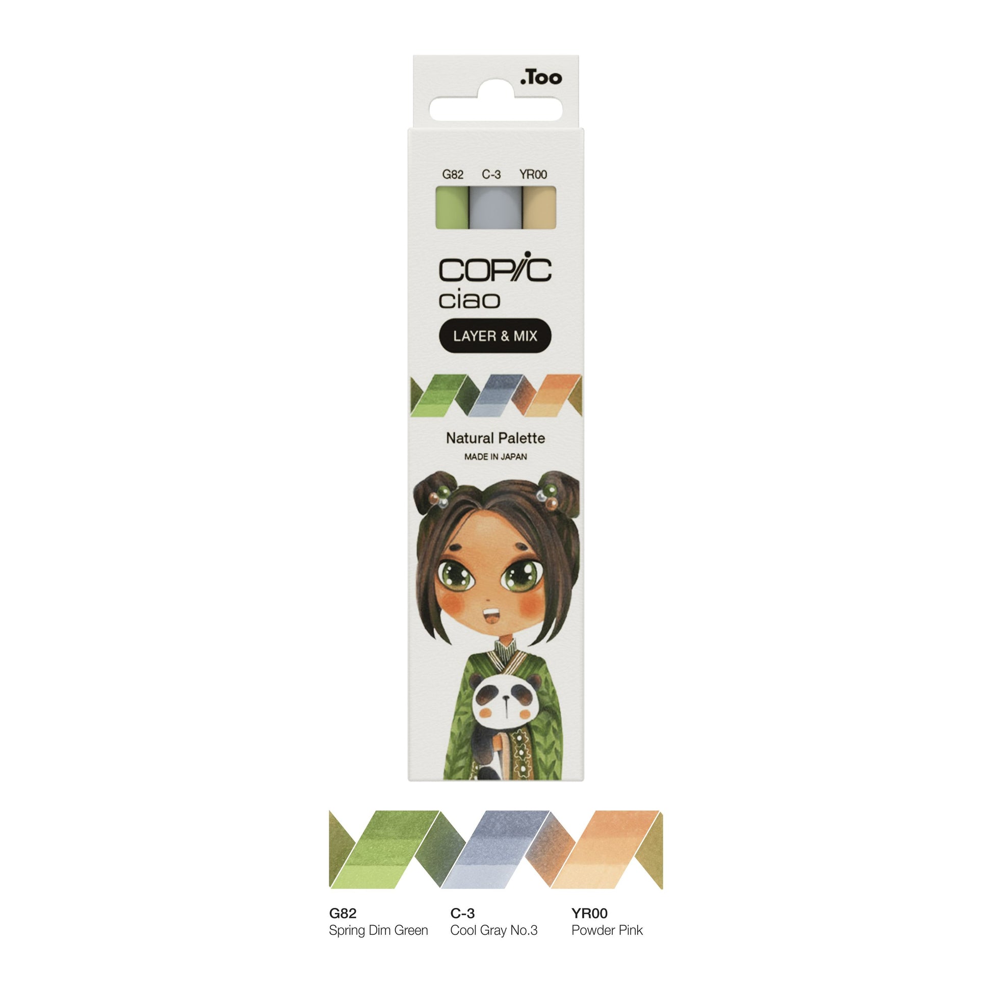Copic Ciao Pinselstift, Doppelspitze, Natürliche Palette – Kombi, Alkoholbasiert, 3 Farben, 3er Set